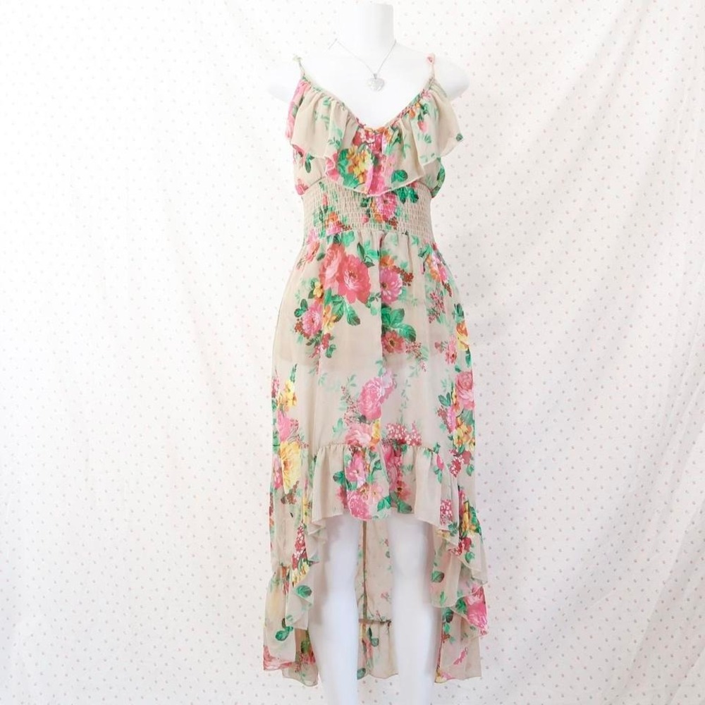 2000s romantic fairycore floral dress